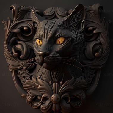 3D модель Черная кошка BuGIPS (STL)